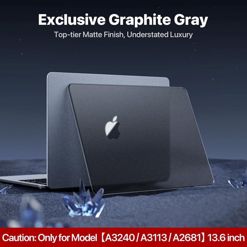 soonjet غطاء غير لامع لجهاز MacBook Air 13/13.6 بوصة (M4/M3/M2، موديلات 2022–2025 A3240 A3113 A2681)، خفيف الوزن | مقاوم للخدوش وبصمات الأصابع | يغلق بسلاسة | مثالي للعمل والسفر والدراسة - Image 5
